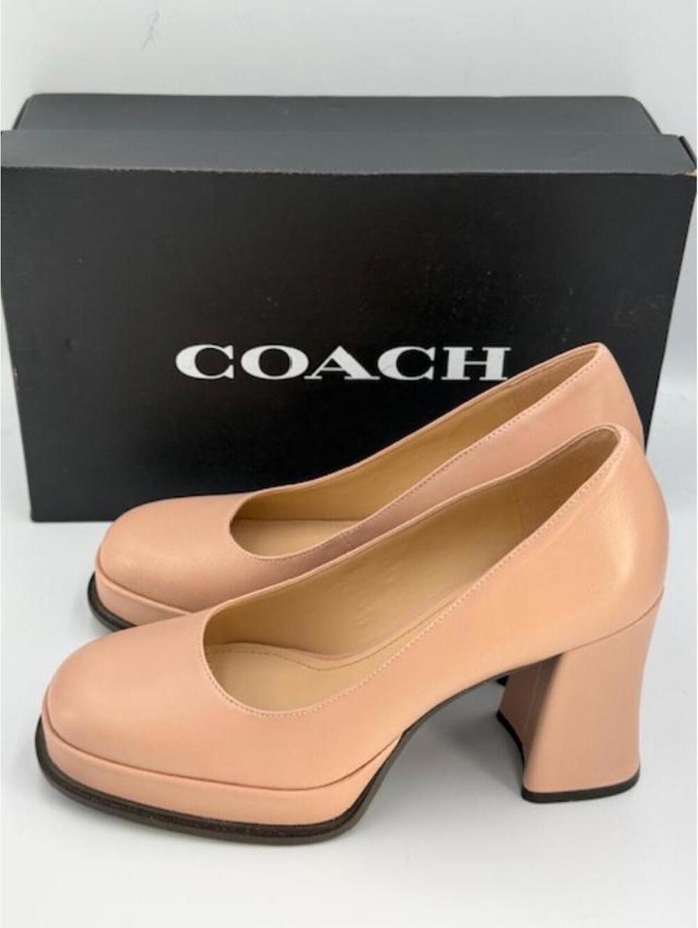 Coach Sculpted Block Heel Pumps - Pale Blush -Women's Size 7